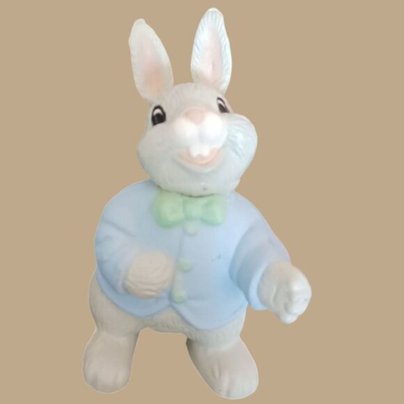 Vtg mini Easter Bunnies Figurines & Decorations Set 10pcs Pastel Colors - Picture 6 of 10